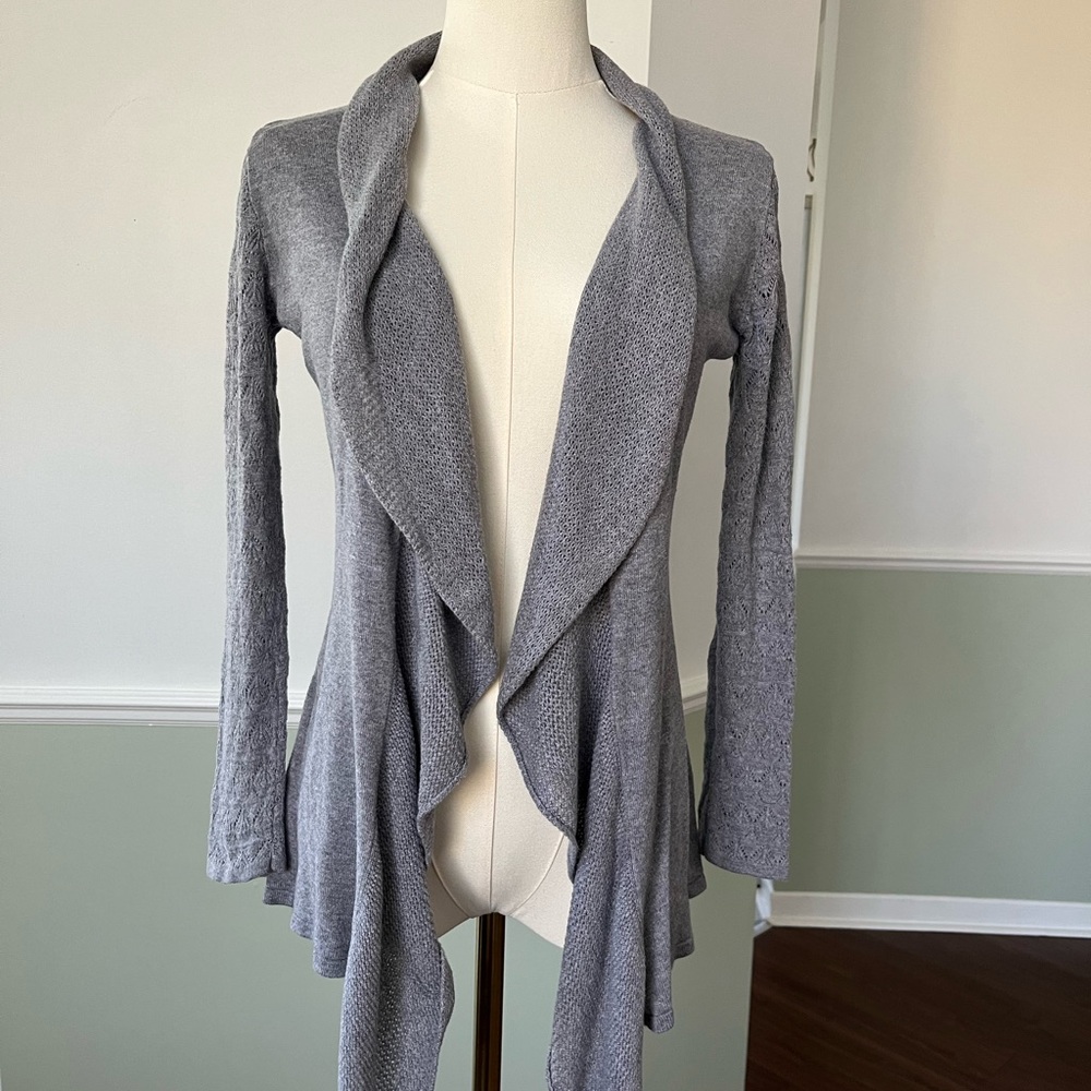 Belldini Heather Gray Drape Cardigan